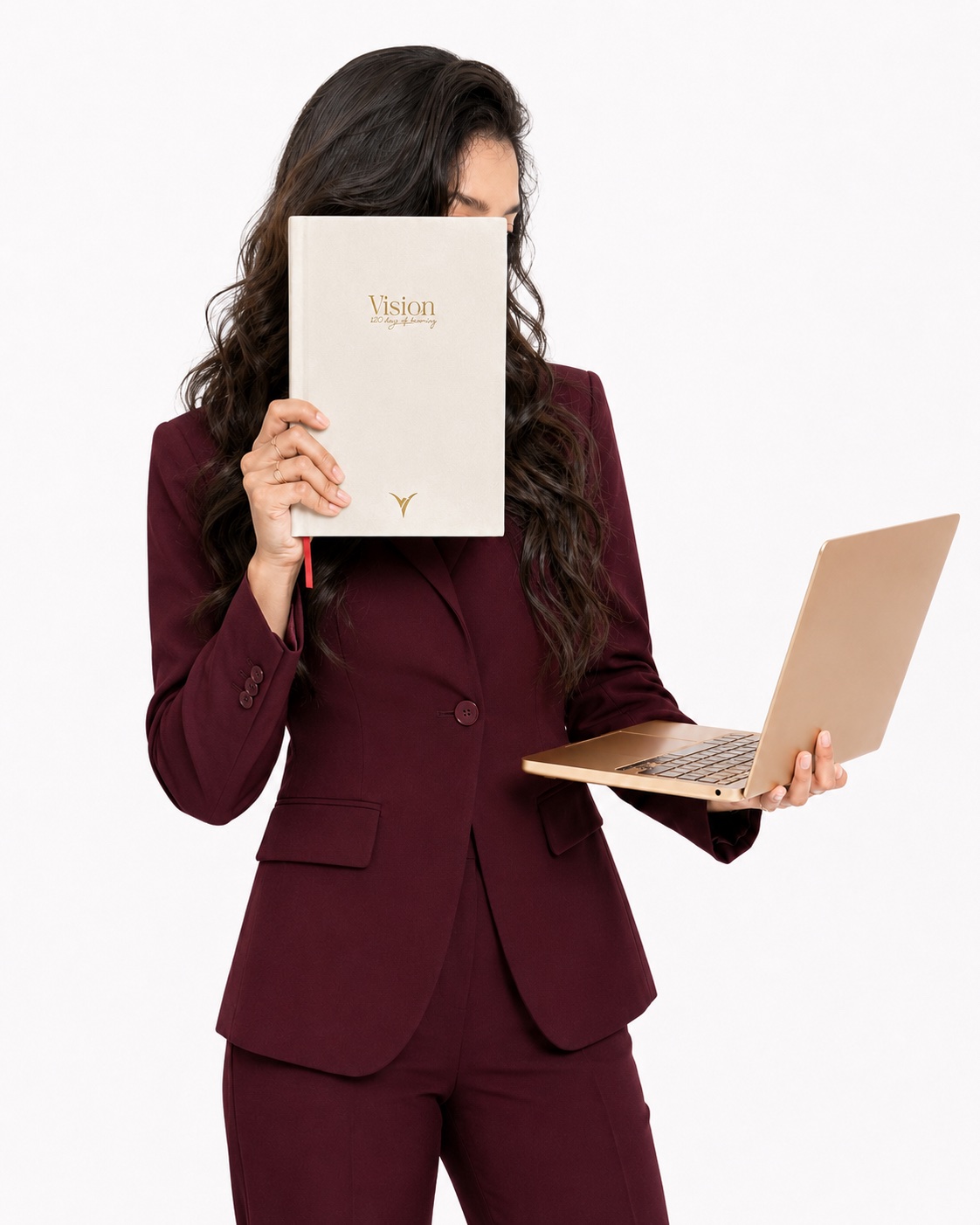 Holding the Vision planner up with a laptop in hand