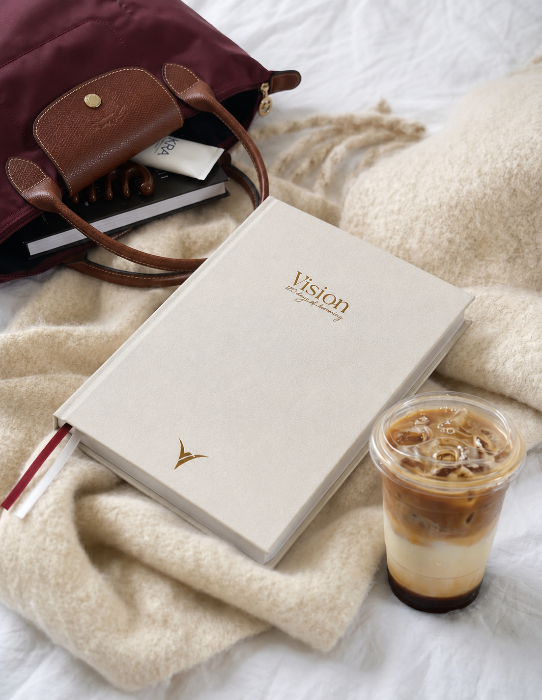 Undated daily planner carried in a bag for everyday use