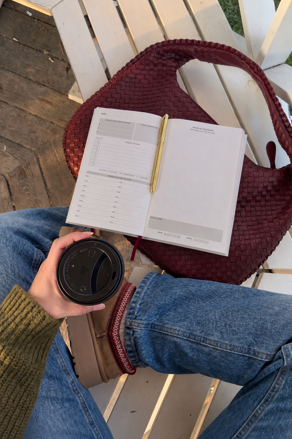 Daily planner pages from the 120 Days of Becoming undated planner