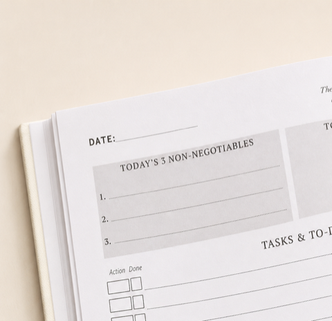 Daily focus page for your top three priorities