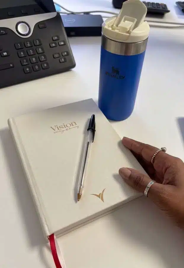 Customer’s VisionRuya planner on an office desk